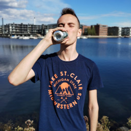 Picture of a start-up founder drinking